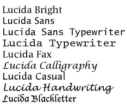 Lucida text samples