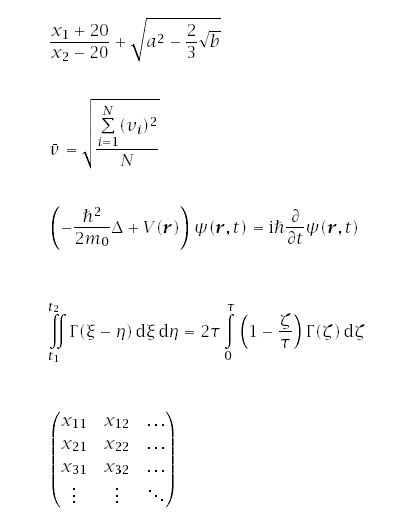 Lucida Math samples